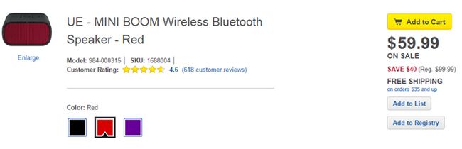 Fotografía - [Offre Alerte] Best Buy a le Ultimate Ears BOOM MINI Bluetooth Speaker en vente pour 60 $ (40 $ Off) Avec Livraison gratuite